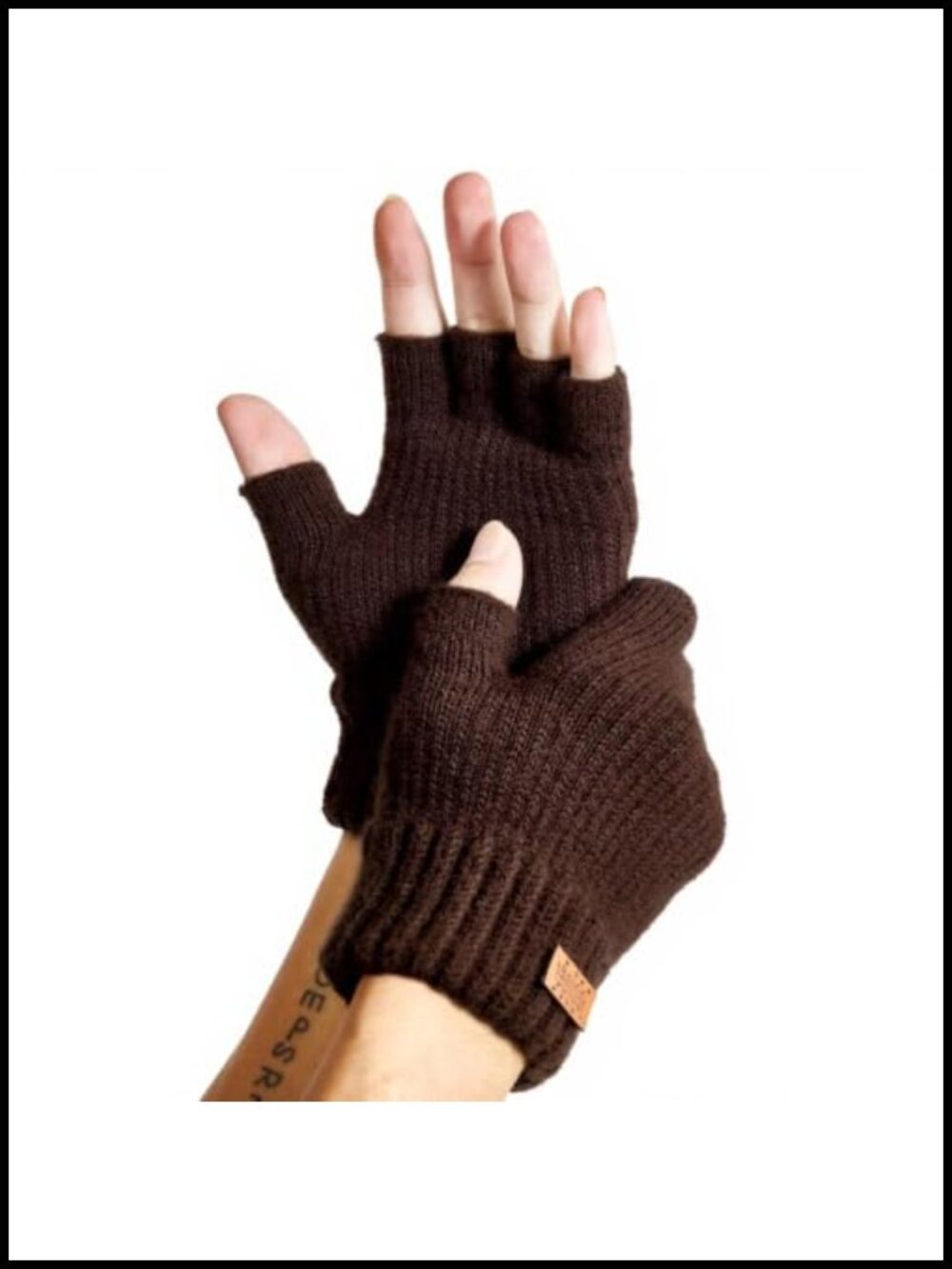 Alpaca Wool Fingerless Gloves Warm Stretch Knit Half Finger for Typing Driving